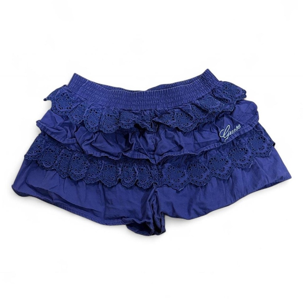 GUESS ruffle crochet preppy shorts